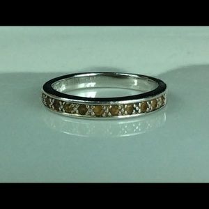 Citrine sterling band ring